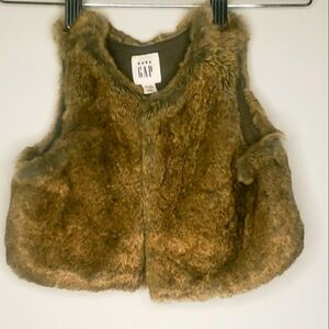 Gap Girls 6-12 Months Infant Brown Faux Fur Vest